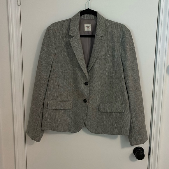 Gap The Academy Blazer Gray Herringbone Plus size 18 - Picture 1 of 8